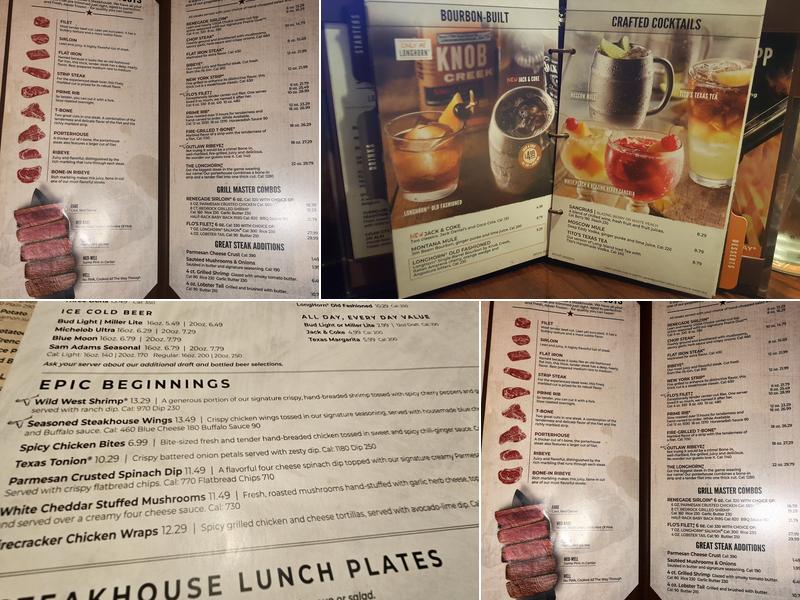 LongHorn Steakhouse Menu