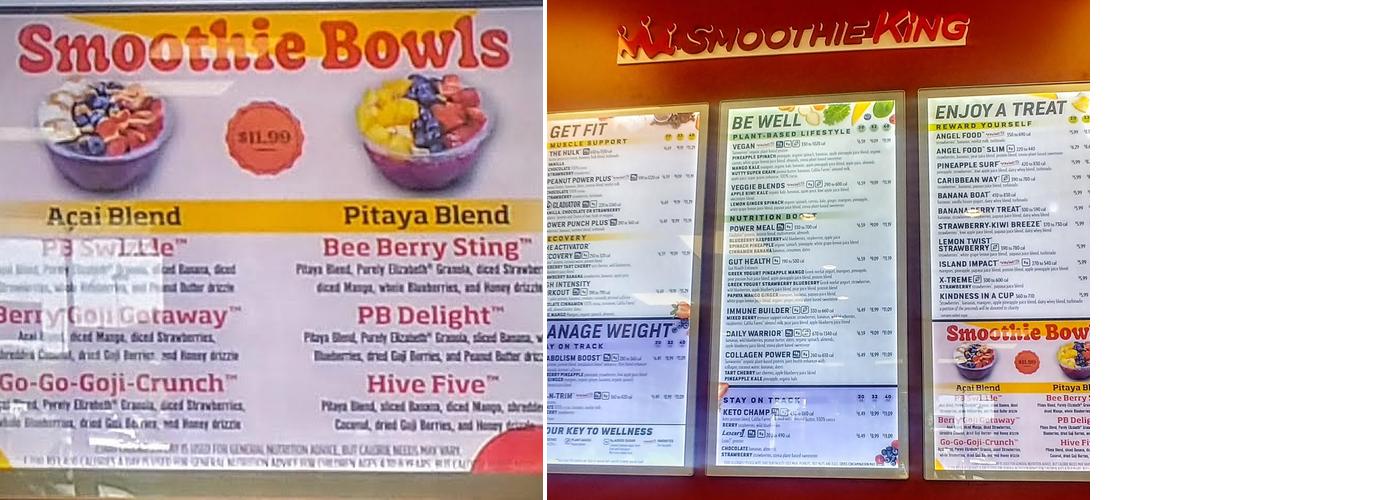 Smoothie King Menu