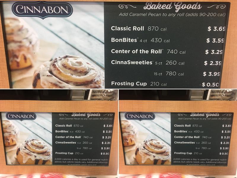 Cinnabon Menu