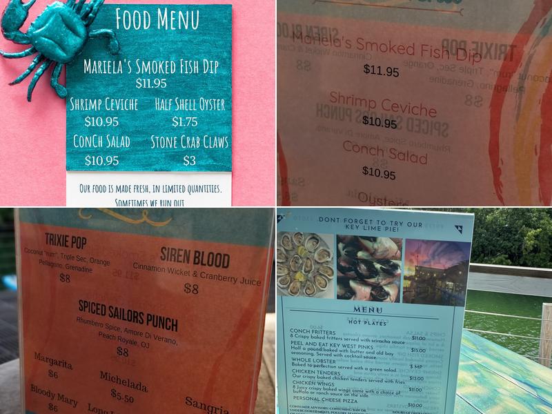 The Mar Bar Menu