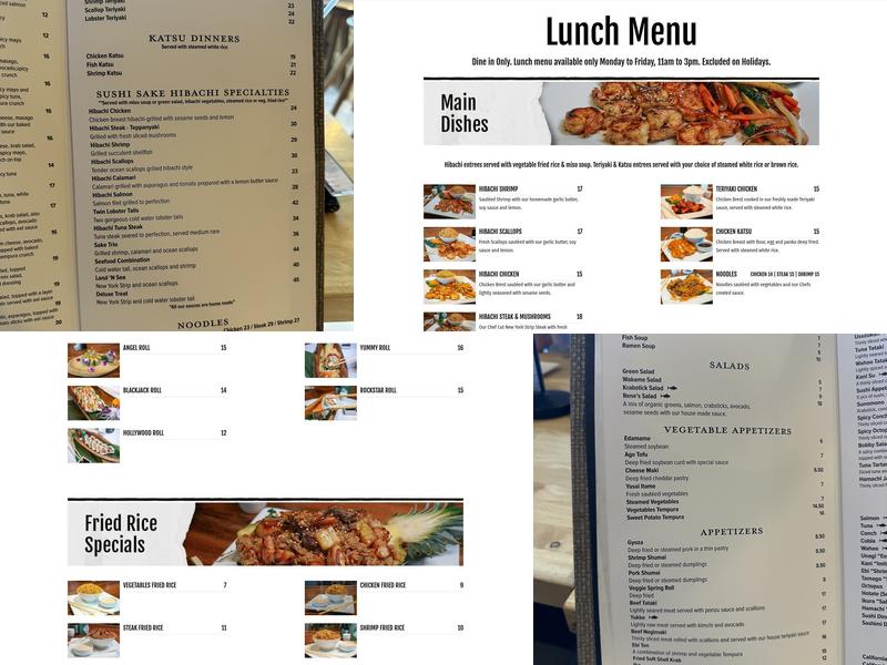 Sushi Sake Key Largo Menu