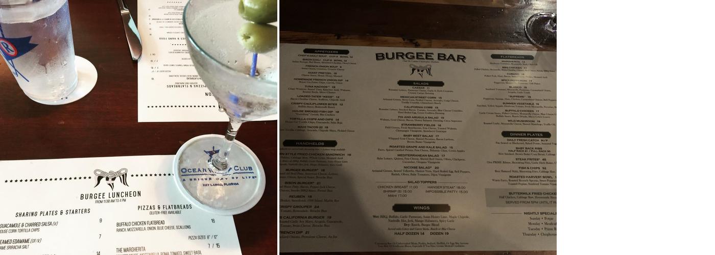 Burgee Bar Menu