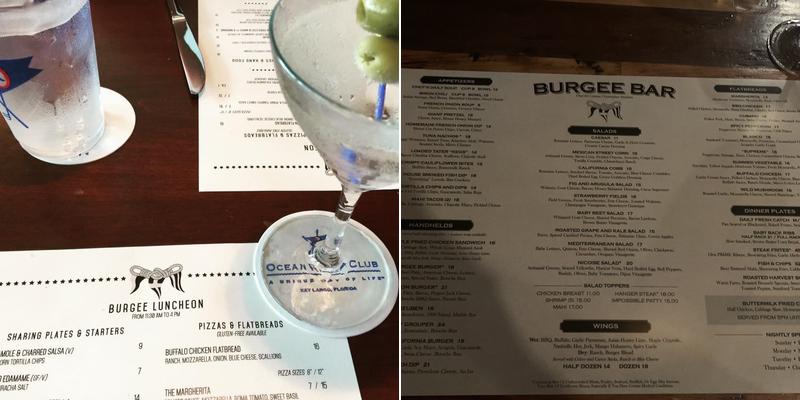 Burgee Bar Menu