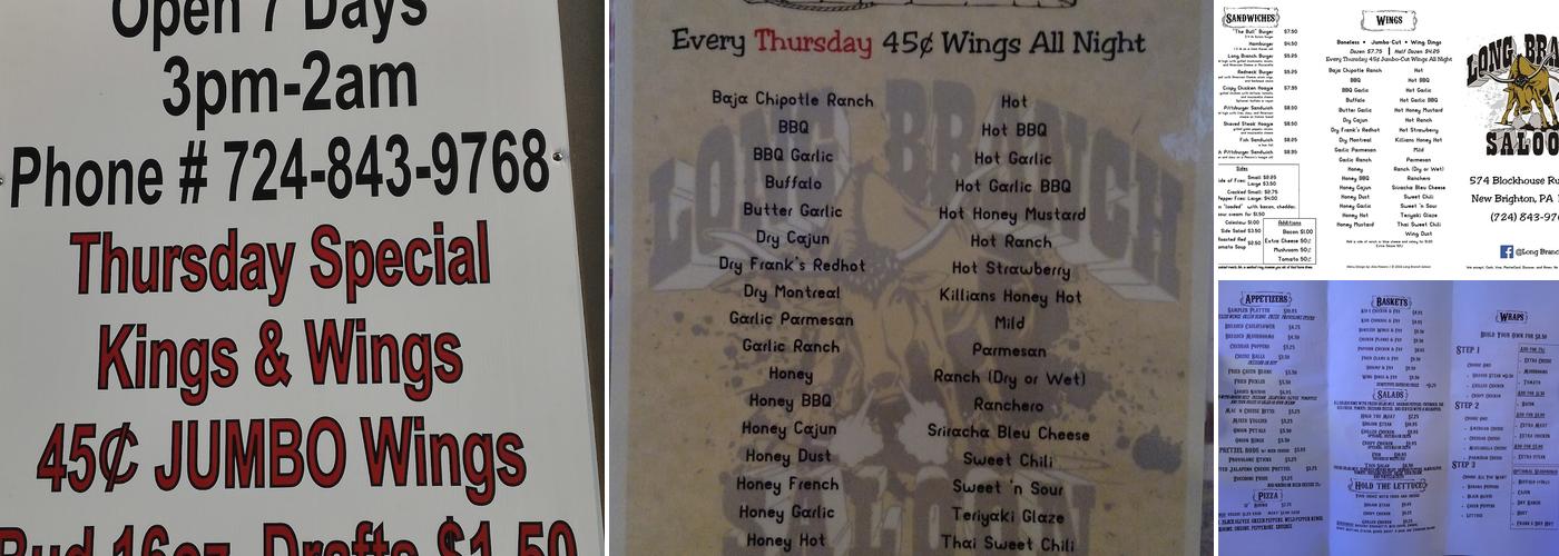 Long Branch Saloon Menu