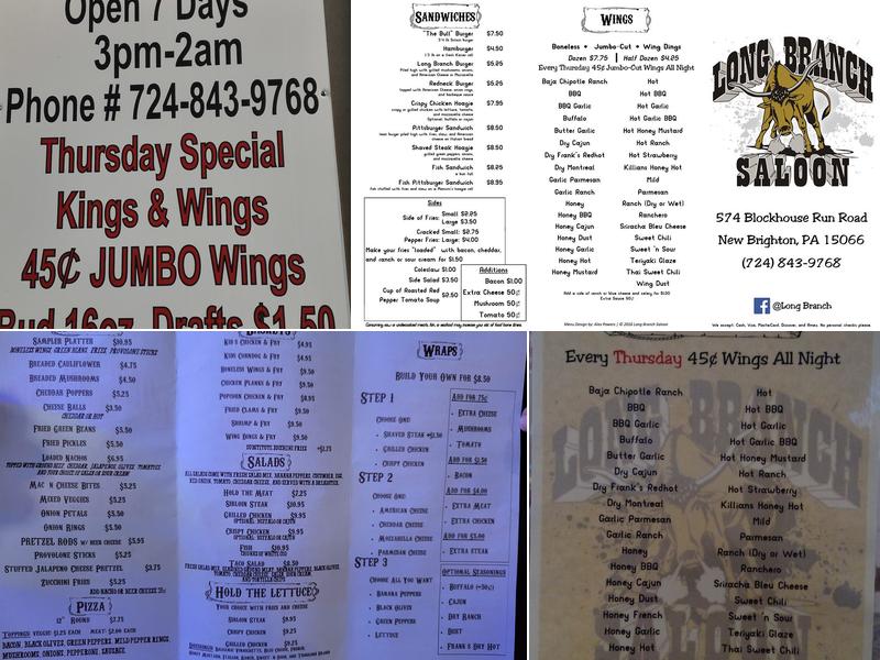 Long Branch Saloon Menu