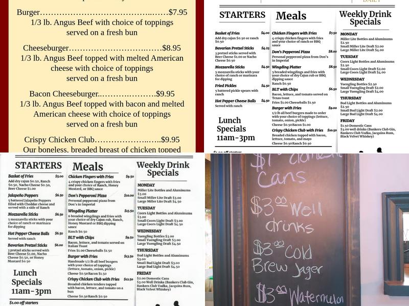 Settle Inn Menu