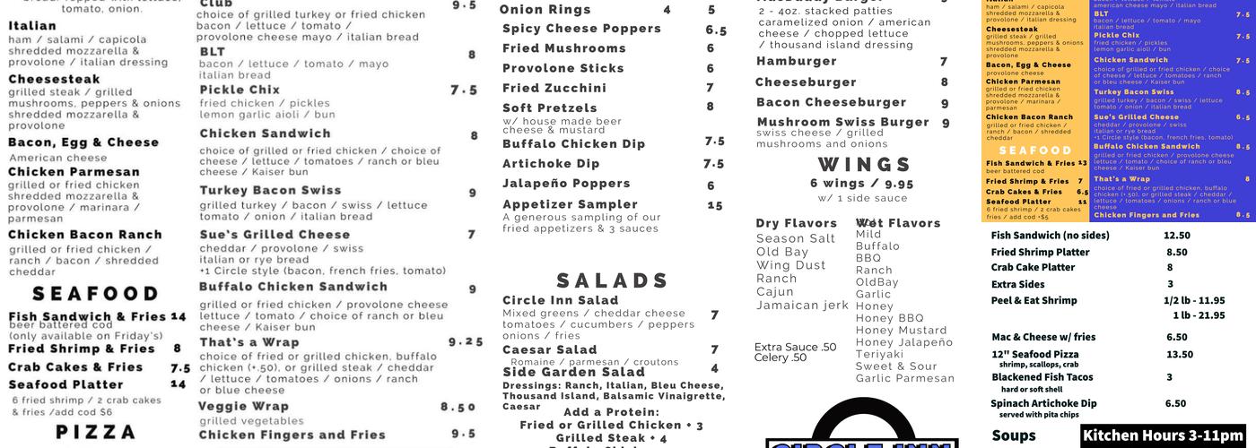 Circle Inn Menu