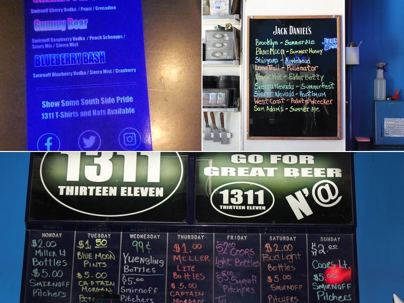 Thirteen Eleven 1311 Menu