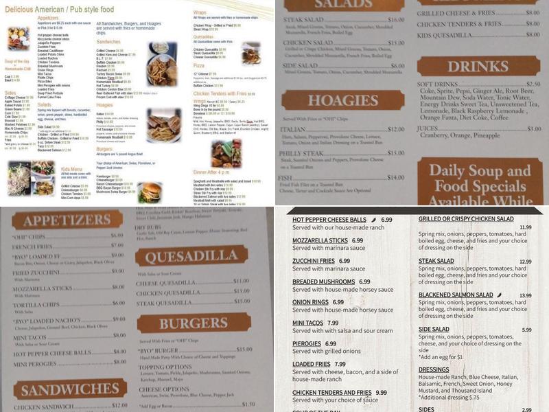 Ole Hickory Inn Menu