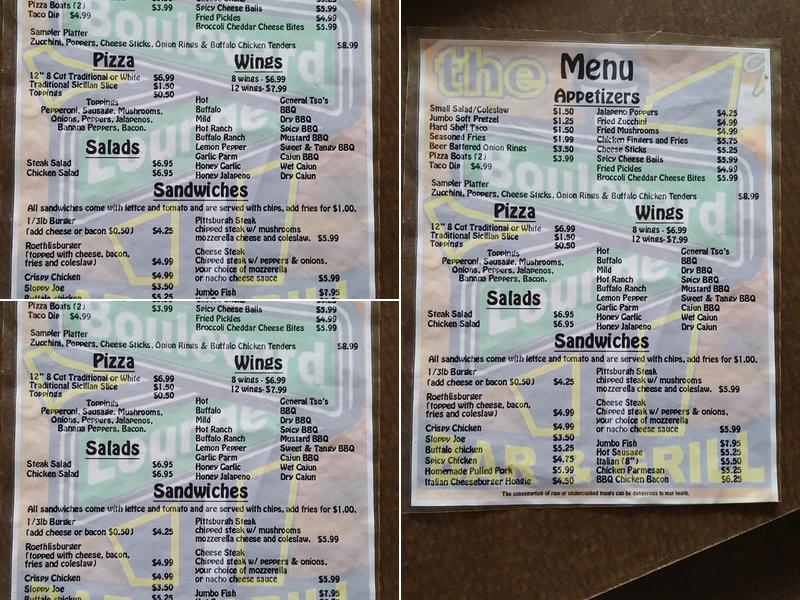 Boulevard Lounge Menu