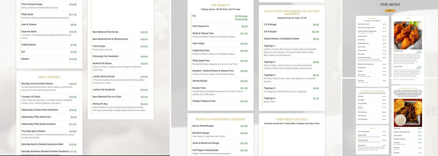 Front Door Tavern Menu