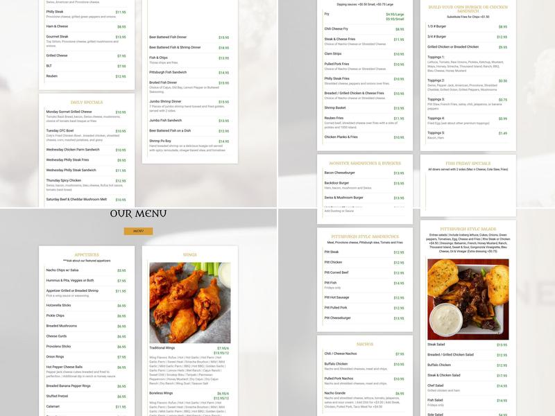 Front Door Tavern Menu