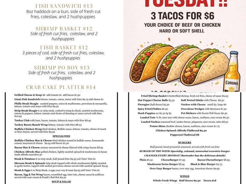 Jackman Inn Menu