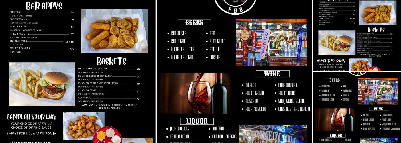 Kennedy Hill Pub Menu