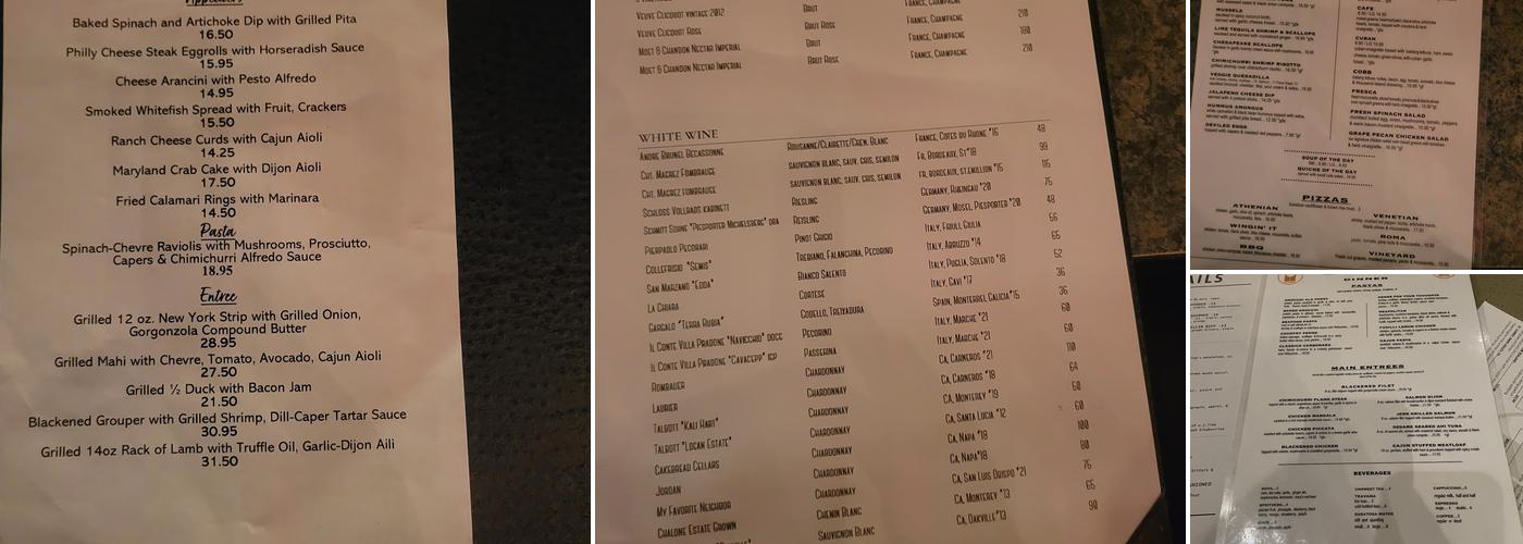 The Wine Exchange Menu