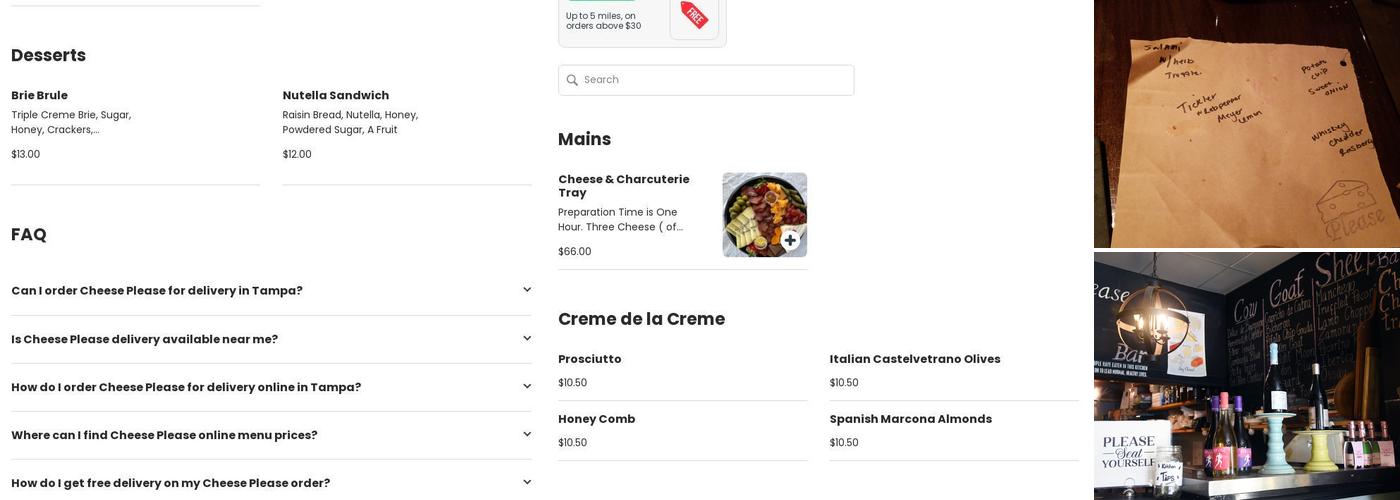 Cheese Please Menu