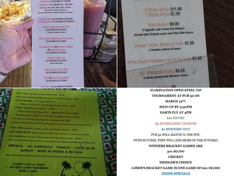 PUB 52 Menu