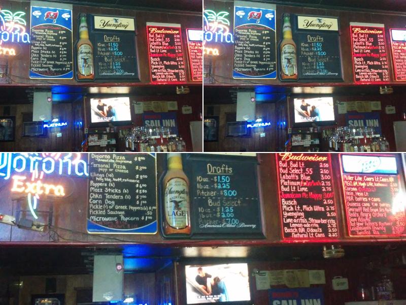 Sail Inn Menu