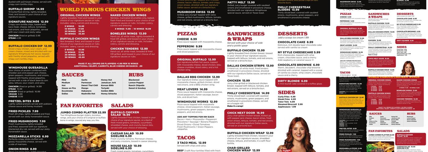 WingHouse Bar & Grill - Tampa Stadium Menu