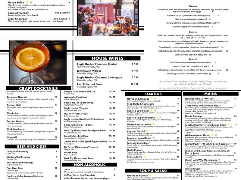 d'Vine Bistro Menu