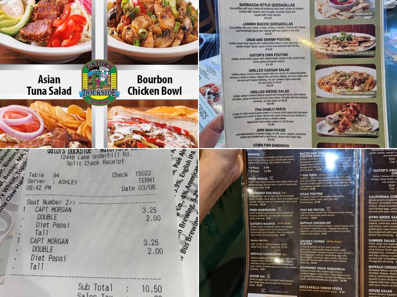 Gator's Dockside Menu