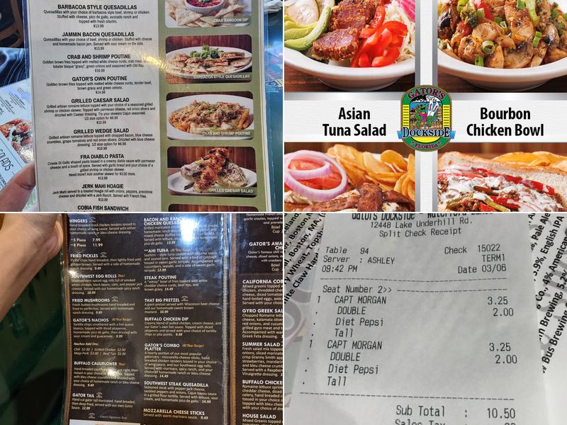 Gator's Dockside Menu