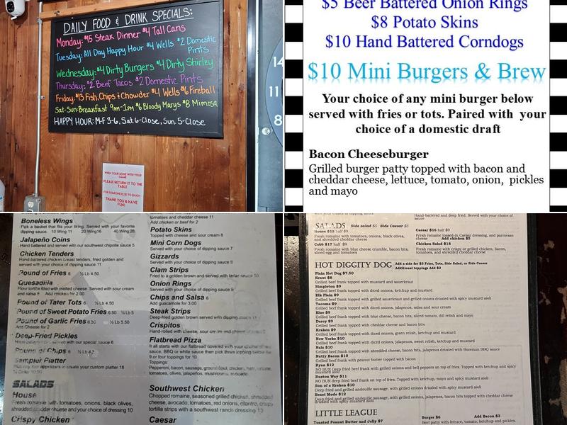 The Hideaway Sports Pub Menu