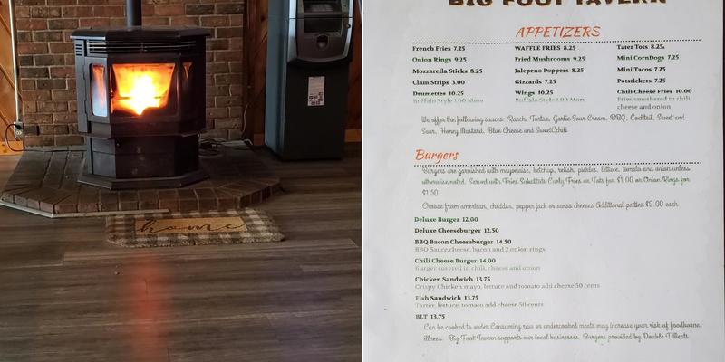 Bigfoot Tavern Menu