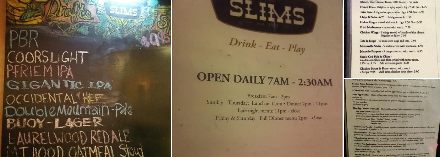 Slim's Restaurant & Lounge Menu