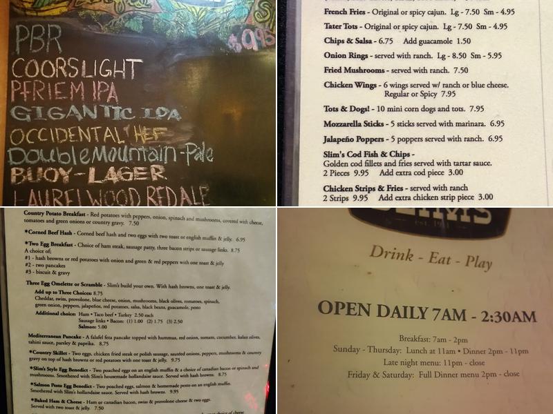 Slim's Restaurant & Lounge Menu