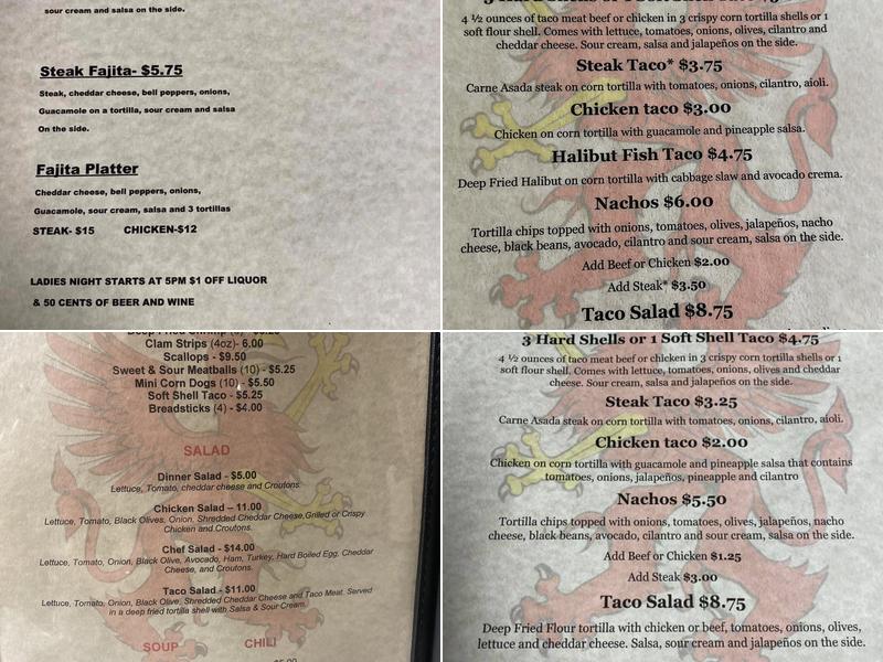 Cedar Side Inn Menu