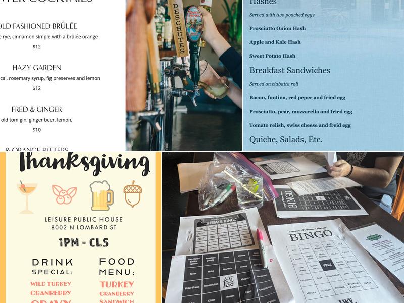 Leisure Public House Menu