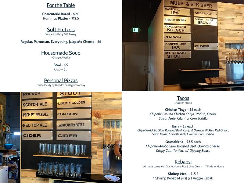 Mule & Elk Brewing Menu