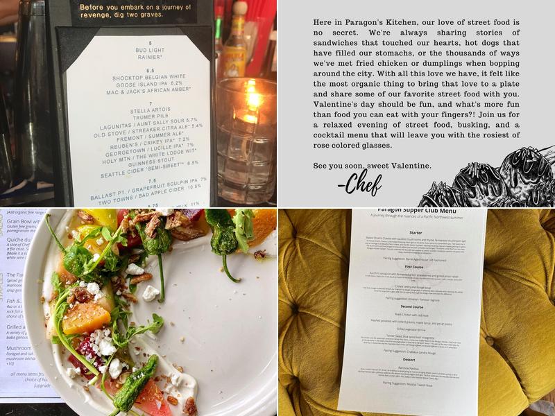 Paragon Seattle Menu