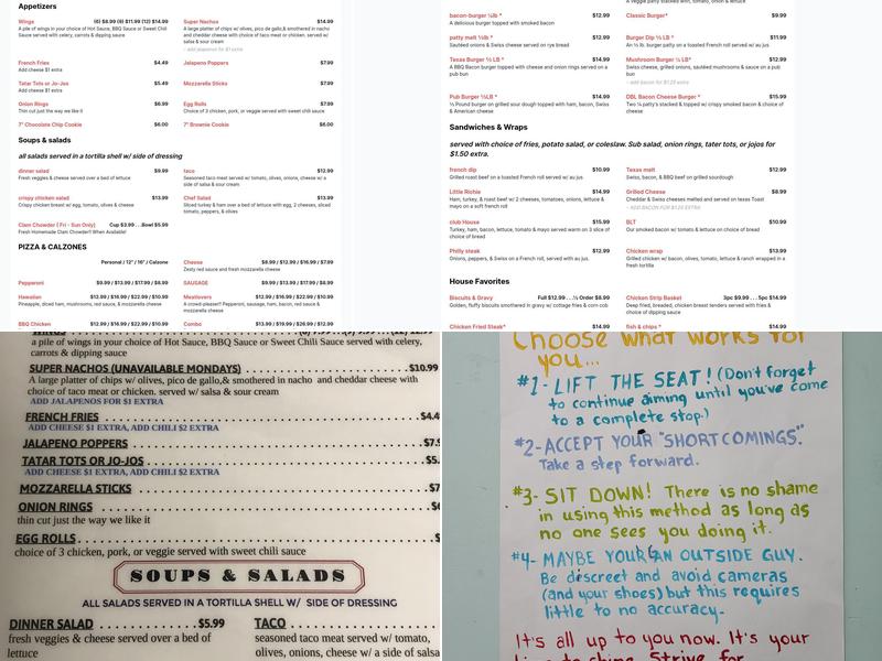 Scooters Pub on 94th Menu