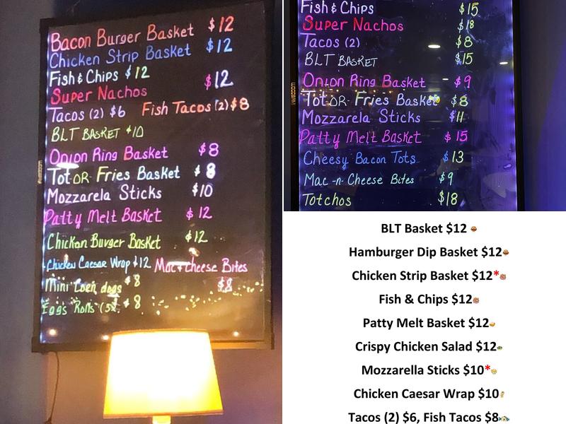 Wenas Creek Saloon Inc Menu