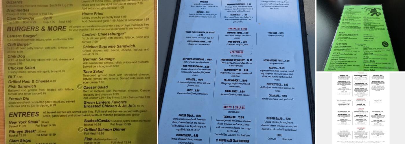 Green Lantern Pub Menu