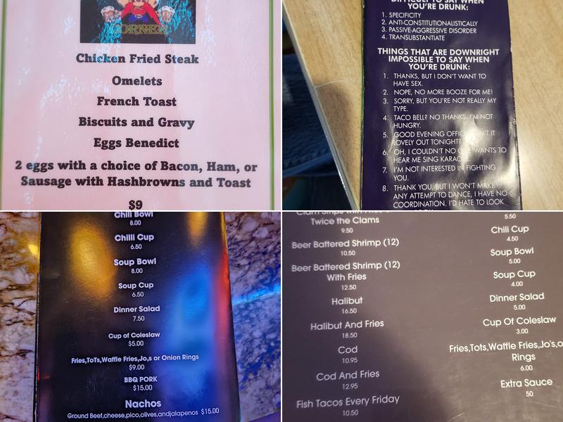 Character's Corner Menu