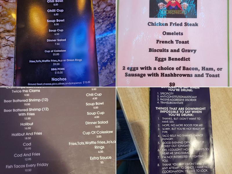Character's Corner Menu