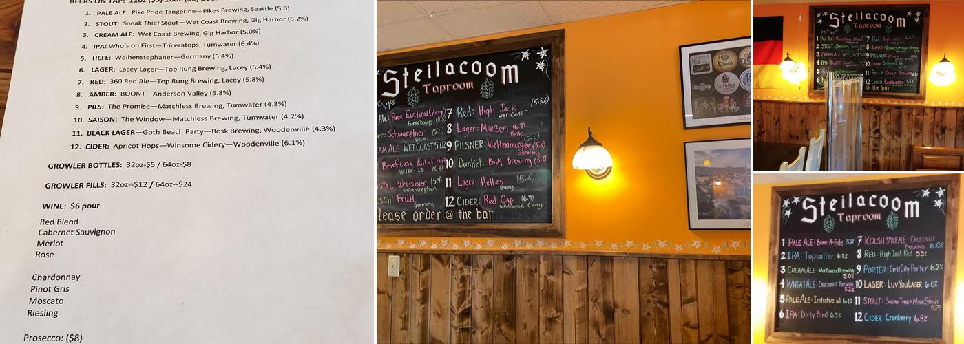 Steilacoom Tap Room Menu