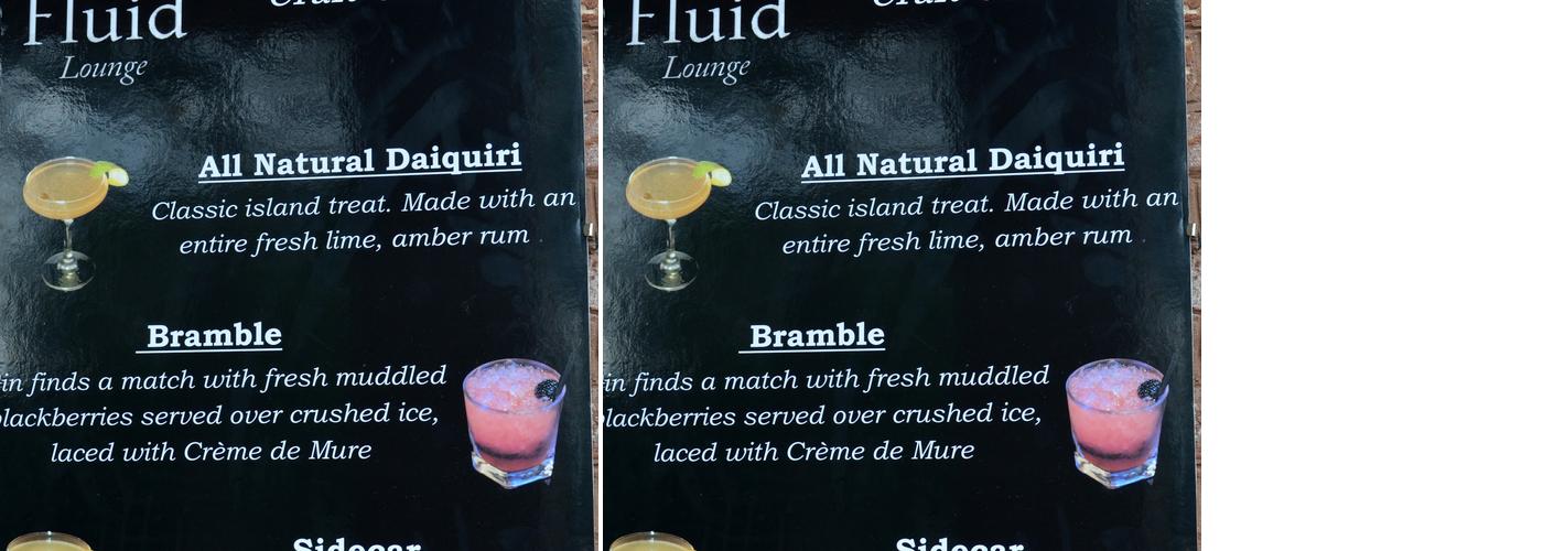 Fluid Lounge Menu