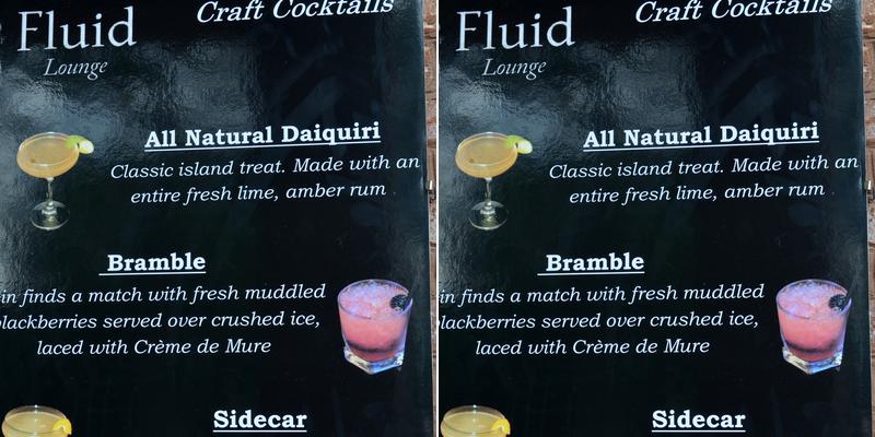 Fluid Lounge Menu