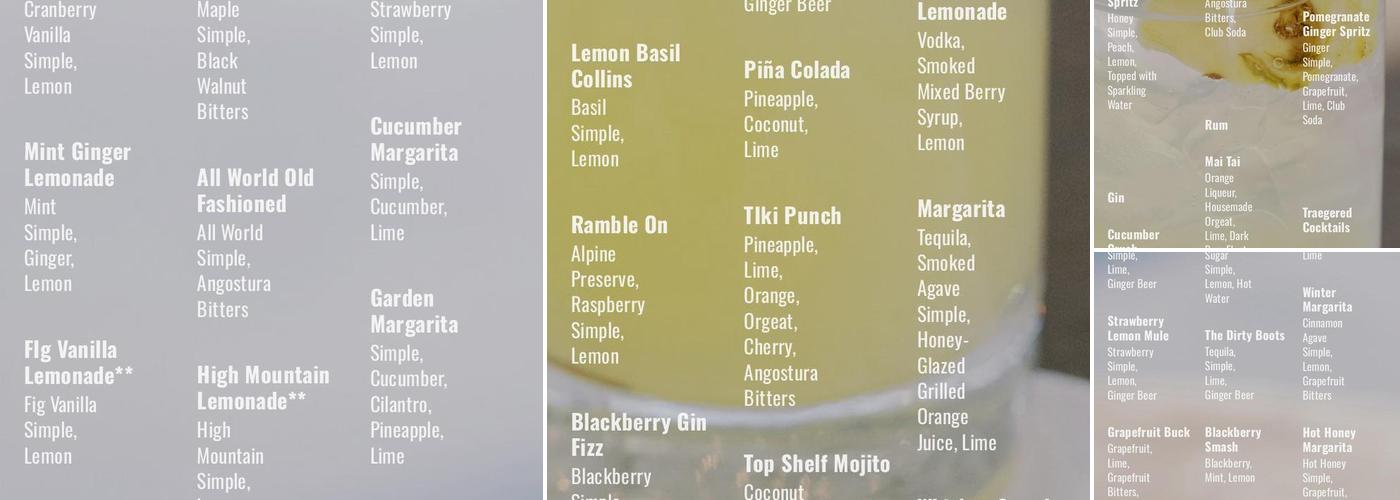 Top Shelf Services Menu