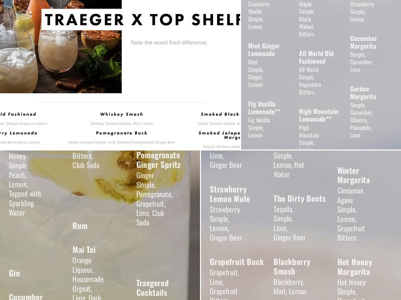 Top Shelf Services Menu