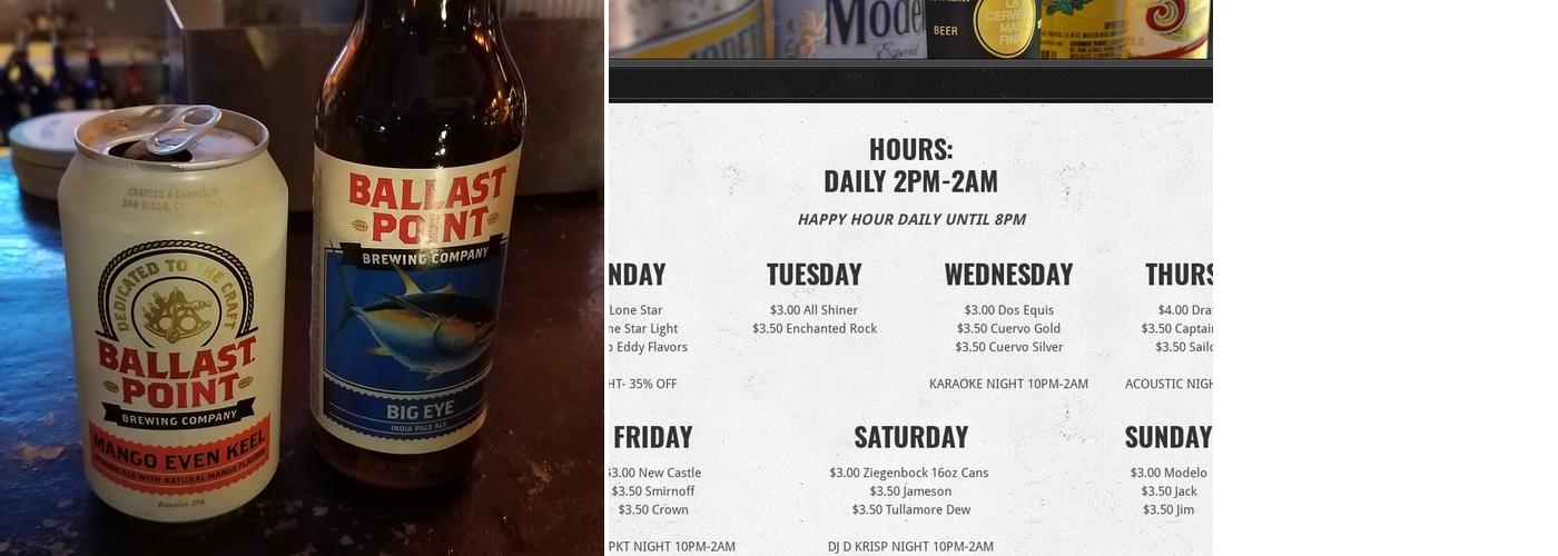 The Three Legged Monkey Menu