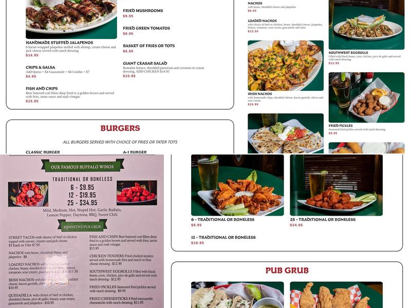 Kennedy's Public House Menu