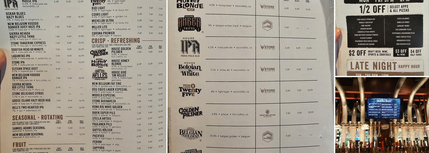 Yard House Menu