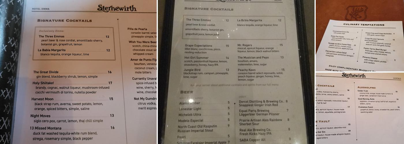 Sternewirth Menu