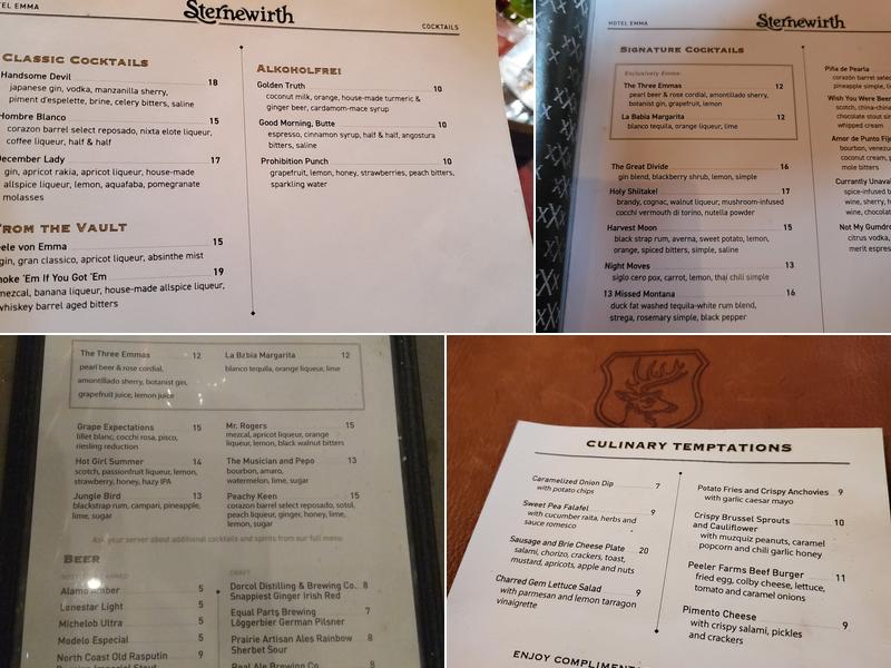 Sternewirth Menu