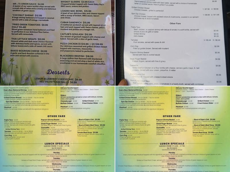 Timeout Tavern Menu